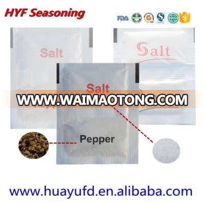 Sea Salt and Pepper Sachet dual pepper salt food seasoning for catering sets